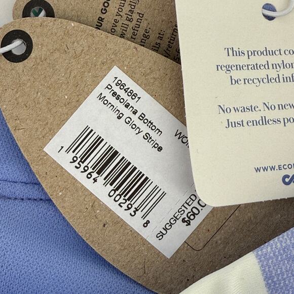 Prana Presolana Hipster Bikini Bottoms Sz XS Morning Glory Stripe Bathing Suit - Picture 4 of 6